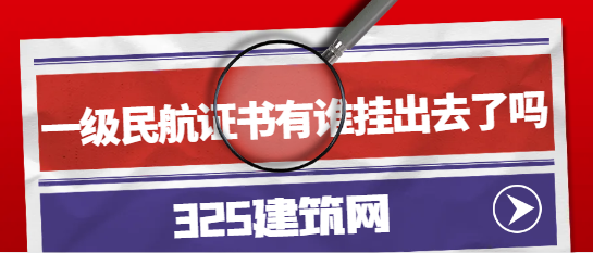 一级民航证书有谁挂出去了吗